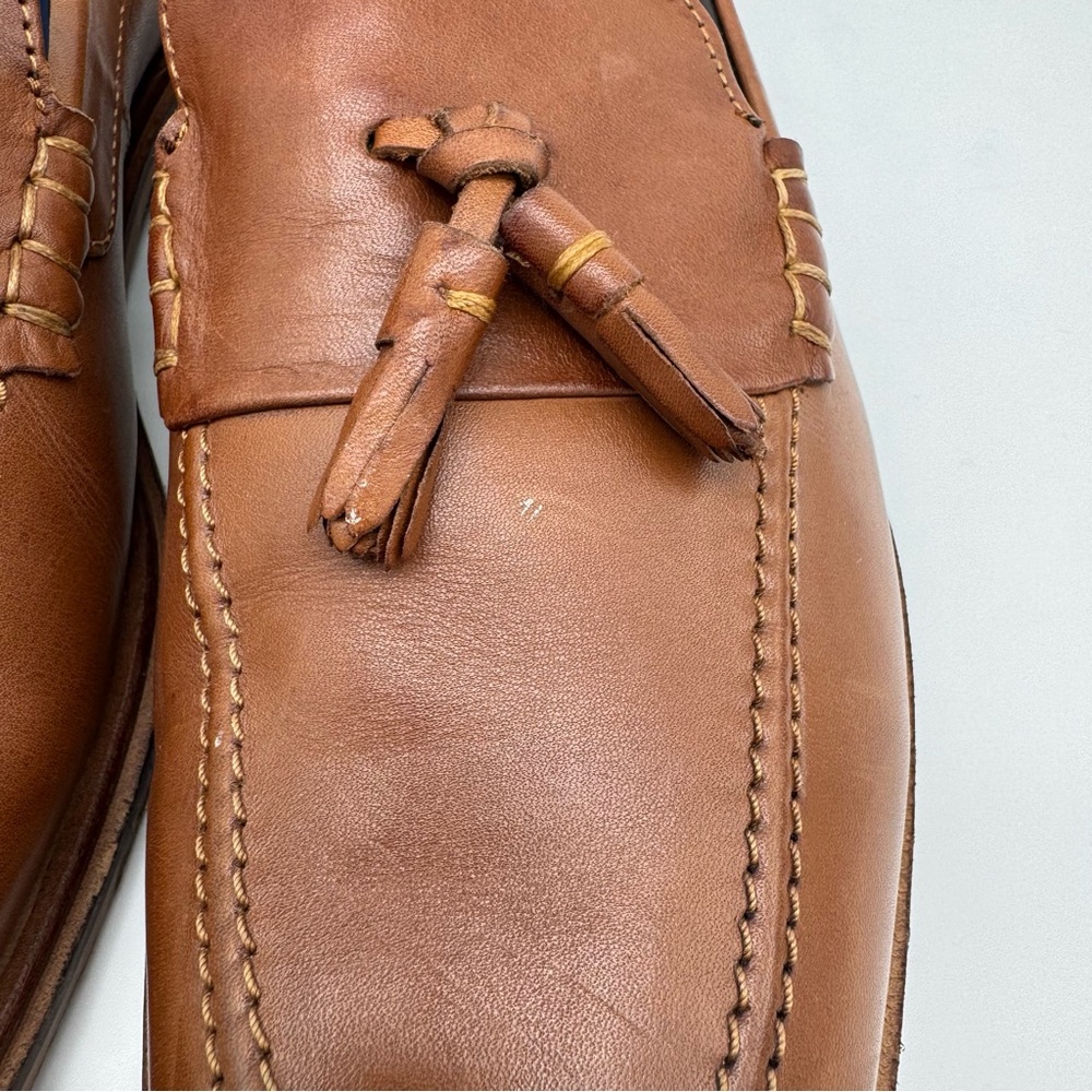 Walk London Tan Brown Leather Tassel Loafer Size 11 - Picture 4 of 14